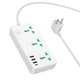 Удлинитель сетевой HOCO Storm 3-position socket AC7A 3USB/1Type-C 3.4A/17W white - изображение 2
