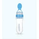 Силиконовая бутылочка с ложкой для кормления Baby Assistant 120 мл. Голубая - изображение 1