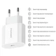 Быстрая зарядка для iPhone Комплект кабель Type-C Lightning Блок USB-C Essager питание 20W White - изображение 5