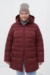 Подовжений жіночий пуховик Finn Flare FWB160132-304 Plus Size бордовий 4XL - зображення 1