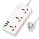 Сетевой удлинитель фильтр HOCO Storm 3-position socket AC8A |3USB/1Type-C, PD/QC, 3A/30W| white - изображение 1