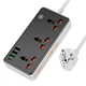 Сетевой удлинитель фильтр HOCO Storm 3-position socket AC8A |3USB/1Type-C, PD/QC, 3A/30W| black - изображение 1