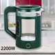Дисковый стекляный электрочайник Rainberg RB-2220 2L LED подсветка автоотключение 2200W Зеленый - изображение 2