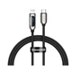 Кабель з дисплеєм Type-C - Lightning Baseus Display Fast Charging Data Cable 20W 1m чорний (CATLSK-01) - зображення 1