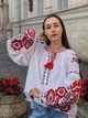 Современная вышиванка женская в стиле бохо "Адель" на белом домотканом полотне 12218-48 (L) - изображение 5