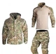 Мужской камуфляжный тактический коcтюм HAN WILD M65 Multicam 3в1 Куртка флисовая, Убакс и Штаны с Защитой колен - изображение 1