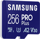 Карта пам'яті Samsung PRO Plus microSDXC 256GB UHS-I U3 V30 A2 + SD адаптер (MB-MD256SA/EU) - зображення 4