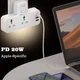 Сетевой фильтр в розетку с LED Ночником LDNIO SC2311 (2 универсальные розетки, 2USB, Type-C PD 20w, 2500W, евро вилка, 3A, быстрая зарядка) - Белый - изображение 4