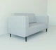 Диван офисный Tobi Sho Арне с подлокотниками 1380х700х740 мм, велюр Magic Pastel Grey - изображение 4