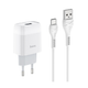 Зарядний адаптер Hoco C72A Glorious з Type-C кабелем 1USB 2.1A white - зображення 1