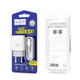 Зарядний адаптер Hoco C72A Glorious з Type-C кабелем 1USB 2.1A white - зображення 2