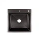 Мойка кухонная, раковина Lidz H5050B 3.0/0.8 мм Brush (LDH5050BPVD3008) Нержавеющая сталь Прямоугольная Черная - изображение 1