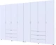 Шкаф для одежды Гелар комплект Doros Белый 4+4 ДСП 310х49.5х203.4 см (139005) (42002121) - изображение 1