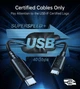 Кабель Choetech USB 4.0 Thunderbolt Type-C M - M 0.8 м Gen 3 100 Вт 40 Gbps 8K 60 Гц Чорний (XCC-1028) - зображення 7
