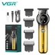 Аккумуляторный триммер для бороды и усов&nbsp;VGR V-989 с LED дисплеем, режимом Turbo и 3 сменными насадками - изображение 1
