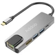 Многофункциональный USB Type-C хаб / разветвитель Addap MH-09, концентратор 5в1: 2 x USB 3,0 + Type-C + HDMI + Ethernet 100mbps (7775) - изображение 1