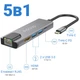 Многофункциональный USB Type-C хаб / разветвитель Addap MH-09, концентратор 5в1: 2 x USB 3,0 + Type-C + HDMI + Ethernet 100mbps (7775) - изображение 7