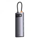 HUB адаптер USB поддержка OTG BASEUS WKWG070013 Metal Gleam Series 4-in-1 (4xUSB3.0) Type-C, gray - изображение 6