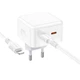 Сетевое ЗУ с кабелем Type-C to Lightning 1m Borofone BA76A 2XType-C PD 35W QC3.0 3.0A White BA76ACLW - изображение 2