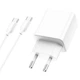 Сетевое ЗУ с кабелем Typ-C to Type-C BA67A 1xUSB\1XType-C PD 20WQC3.0 charger 3.0A charger White BA67ACCW - изображение 1
