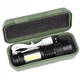 Фонарь мини ручной аккумуляторный карманный BL-525 XPE+COB microUSB с zoom Зарядной кабель (5389) - изображение 9