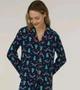 Пижама женская на пуговицах cо штанами ELLEN FOX LPK 5580/07/01 Лисички 2XL Синий с оранжевым - изображение 2