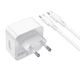 Мережевий зарядний пристрій Borofone BA76A Dual USB-C Port PD35W + кабель Type-C to Type-C White - изображение 6