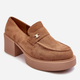 Loafersy damskie na obcasie Afnira 37 Ciemnobeżowe (5905677934335) - obraz 4