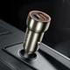 Автомобільний зарядний пристрій 2 USB PD20W швидка зарядка для Iphone QC3.0 + кабель Type-C-Lightning, Metal Gray, Hoco (6931474770356) - зображення 3