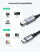 Кабель USB-C to USB type B 2.0 Ugreen US370 Printer Cable Black (80807) - изображение 2