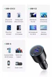 Автомобільний зарядний пристрій 130W UGREEN CD293 USB-C адаптер з швидкою зарядкою ноутбука, планшета, смартфона PD та QC 2C1A Black (90413) - зображення 6