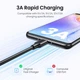 Кабель USB Type-C to USB 3A Ugreen US287 18W 0.25m Black (60114) - изображение 4