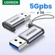 Адаптер USB-A 3.0 to USB-C UGREEN US276 з карабіном Space Gray (50533) - зображення 2