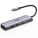 Концентратор USB-C Ugreen CM195 HUB 6в1 Type-C to HDMI/SDTF/USB 3.0x2/PD Space Grey (70411) - изображение 1