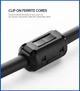 Ферритовий фільтр 5.5mm Ugreen ZJ301 подавлювач шуму із затискачем Чорний (20305) - зображення 7