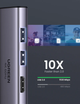 Концентратор Type-C 6-in-1 UGREEN CM511 USB-C PD 100W HDMI 4K 60Hz HDR Card Reader SD/TF USB 3.0 HUB для MacBook Pro, Huawei Mate P30 Grey (60384) - зображення 3