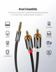 Кабель аудіо Ugreen AV116 AUX 3.5 mm to 2RCA 0.5m Чорний (20779) - зображення 3