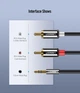 Кабель аудіо Ugreen AV116 AUX 3.5 mm to 2RCA 0.5m Чорний (20779) - зображення 8