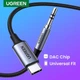 Кабель аудіо USB-C to 3.5 mm with Dac Chip Ugreen CM450 для iPhone, iPad Pro 2021, смартфон, автомобіля, навушників, стереосистем 3m Чорний (25108) - зображення 2