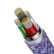 Кабель 3-в-1 Baseus StarSpeed One-for-three Fast Charging USB (Micro USB+Lightning+Type-C) 3.5A 1.2m фіолетовий (CAXS000005) - зображення 3