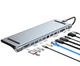 Хаб Док станция Deepfox-2003U2 12 в 1 USB Type-C концентратор для ноутбука 12 портов - изображение 8