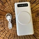 Зовнішній акумулятор павербанк з бездротовою зарядкою ACL E335 Powerbank 30000mAh з комплектом шнурів білий 1108 - зображення 3