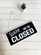 Табличка вивіска відчинено / зачинено чорний з білим на присосці ПВХ 3мм (290х120х3) ОЗ-042 - изображение 2