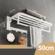 Полка прямая откидная с перекладиной для полотенец настенная Nest Sunny 50см Белая эмаль арт 37002 - изображение 2