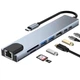 Док-станція RIAS BYL-81 8в1 USB Type C - PD/USD/HDMI/RJ-45/TF/SD/USB (3_03821) - зображення 3