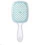 Расчёска для наращенных волос, продувная Superbrush. Прозрачная/бирюзовая - изображение 1