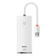HUB адаптер USB-A Baseus Lite Series 4-in-1 / USB3.0*4 / Type-C / длина кабеля 25 см. WKQX030002 white - изображение 1