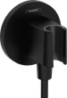 Przyłącze węża prysznicowego HANSGROHE Fixfit S z uchwytem, matowe czarne 26888670 (4059625433157) - obraz 1