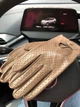 Женские кожаные автомобильные перчатки Fiorgini Premium Размер 6,5 (S) Цвет кожи бежевый (3220) - изображение 3