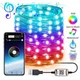 Світлодіодна LED стрічка комплект 10 метрів RGB 5050 із Bluetooth додатком водостійка від USB - изображение 1